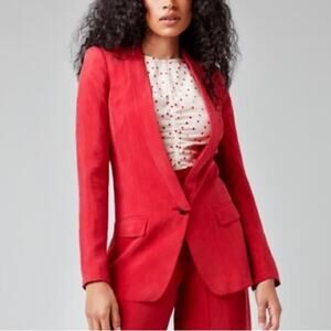 Smythe Long Shawl Collar Blazer Size 6 Red